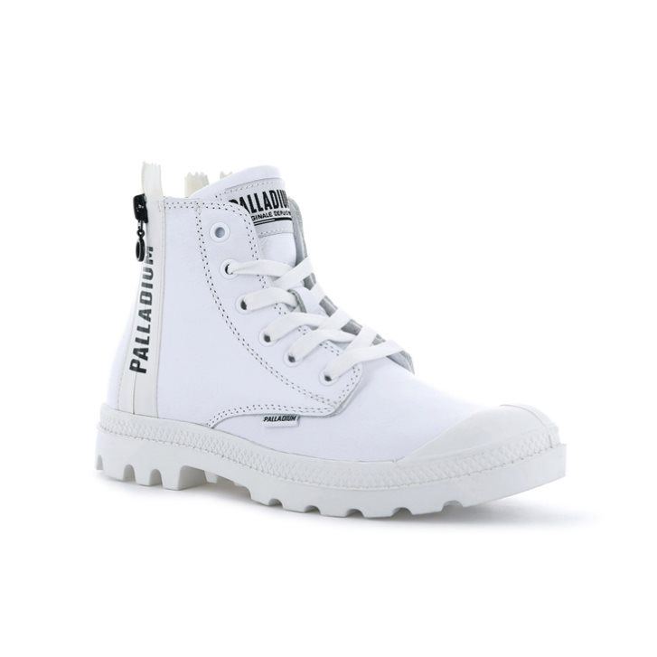 Dámské Boty Palladium Pampa Ubn Zips Leather Bílé | CZ WUV-56A